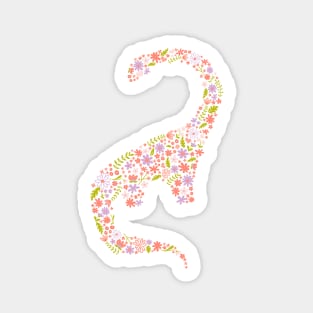 Floral Brontosaurus Sticker